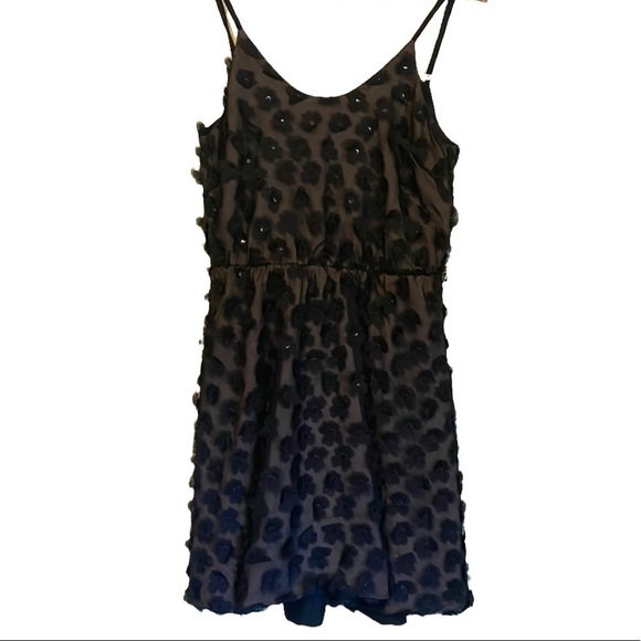 Dress the Population Dresses & Skirts - Dress the Population Floral Mini Dress Embellished Black Medium